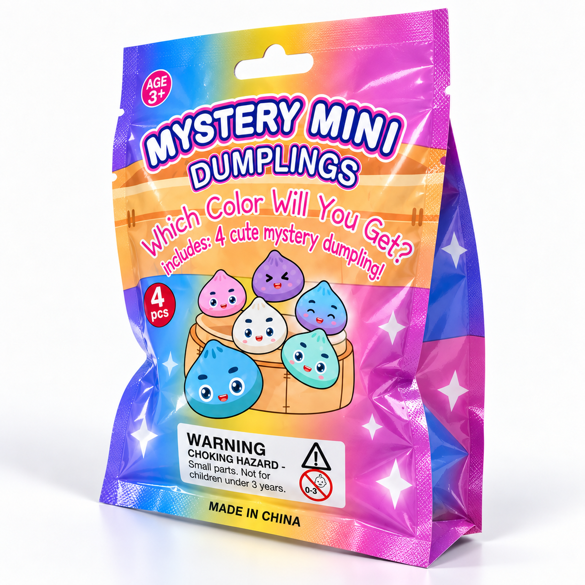 Mystery Mini Dumplings 4PCS – Blind Bag Squishy Toy