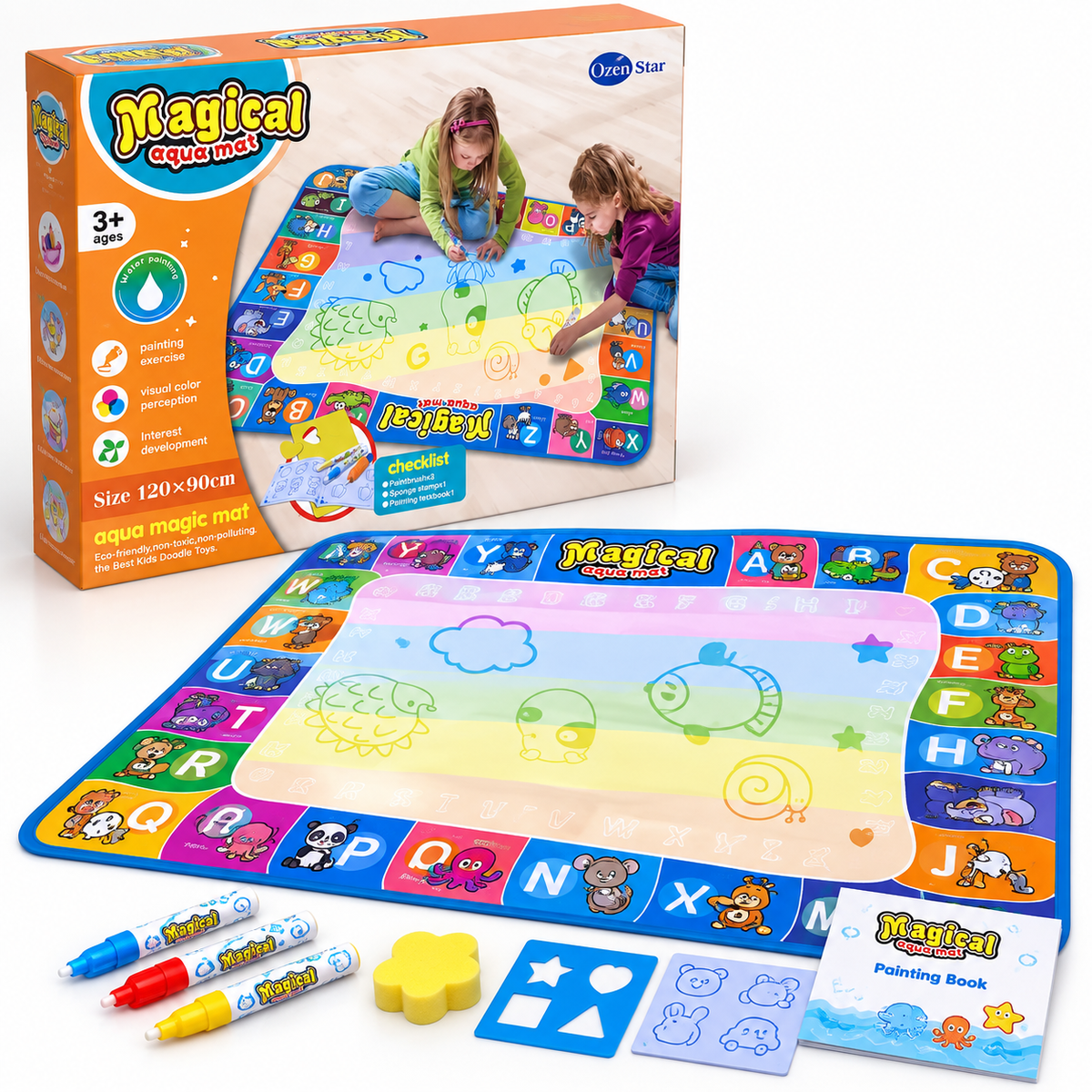 Magical Aqua Mat 120×90cm – Reusable Water Drawing Mat for Kids