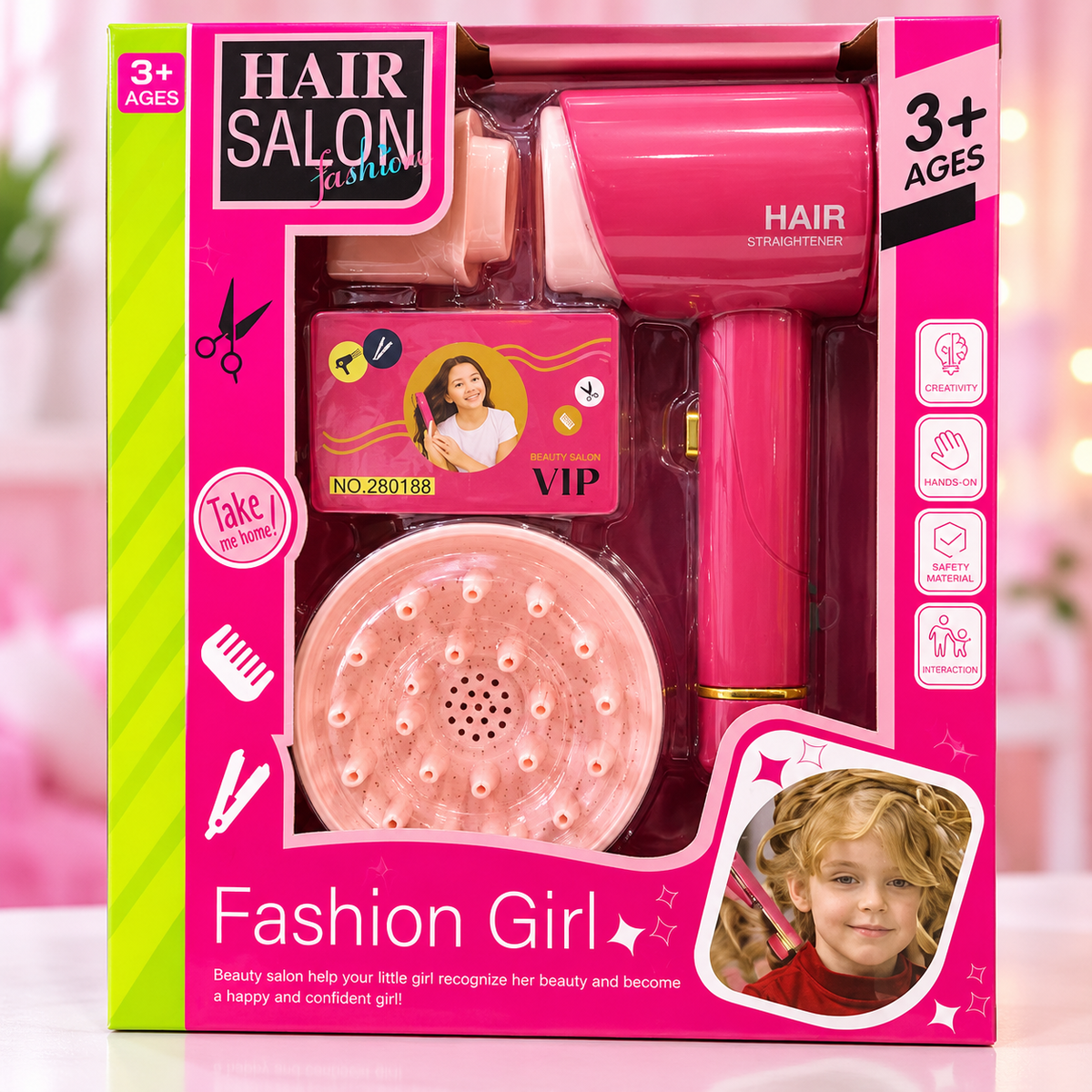 Girls Hair Salon Fashion Styling Play Set
