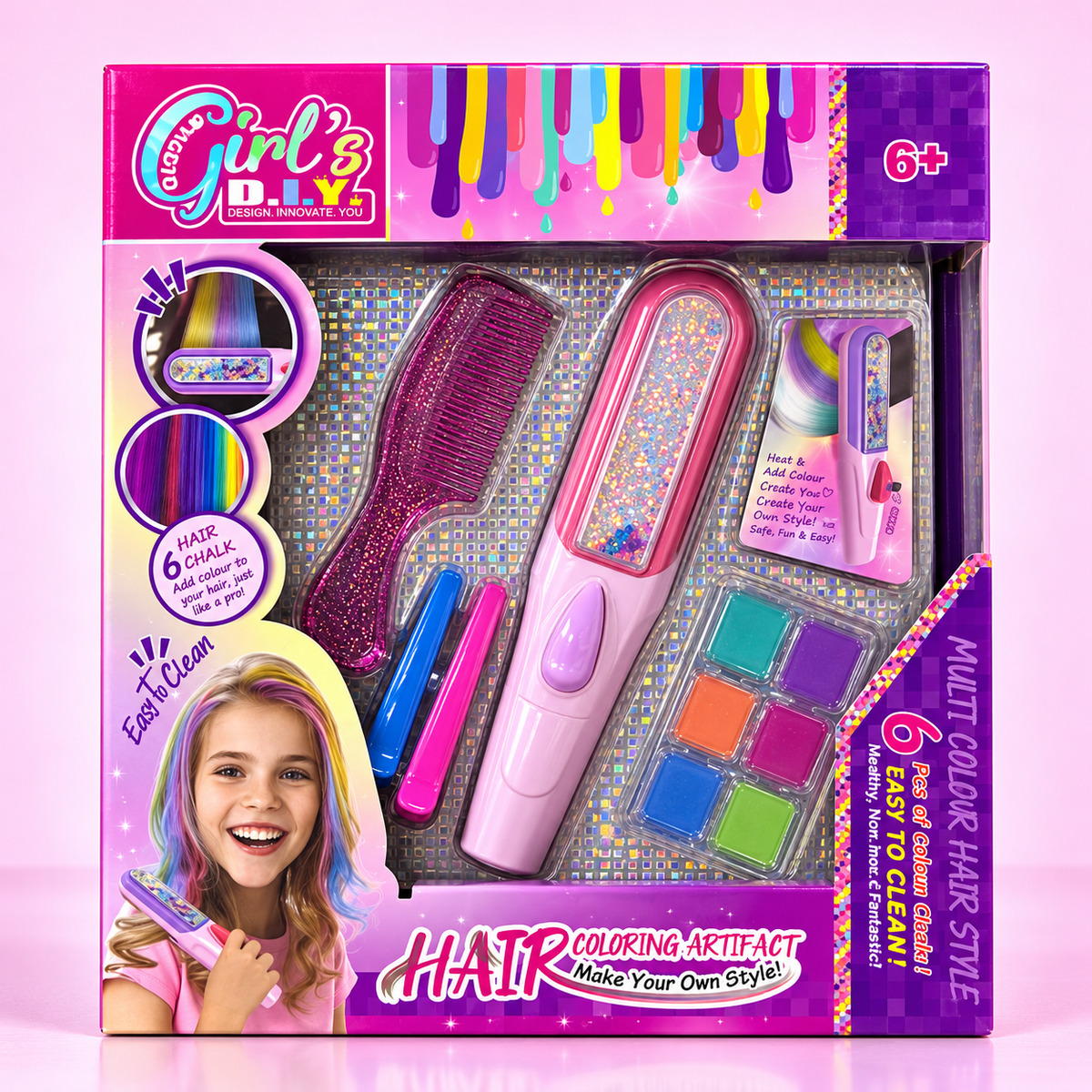 Girls Hair Coloring & Styling Activity Set