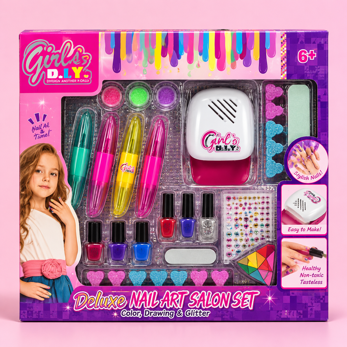 Deluxe Mini Art Salon Set with Nail Dryer