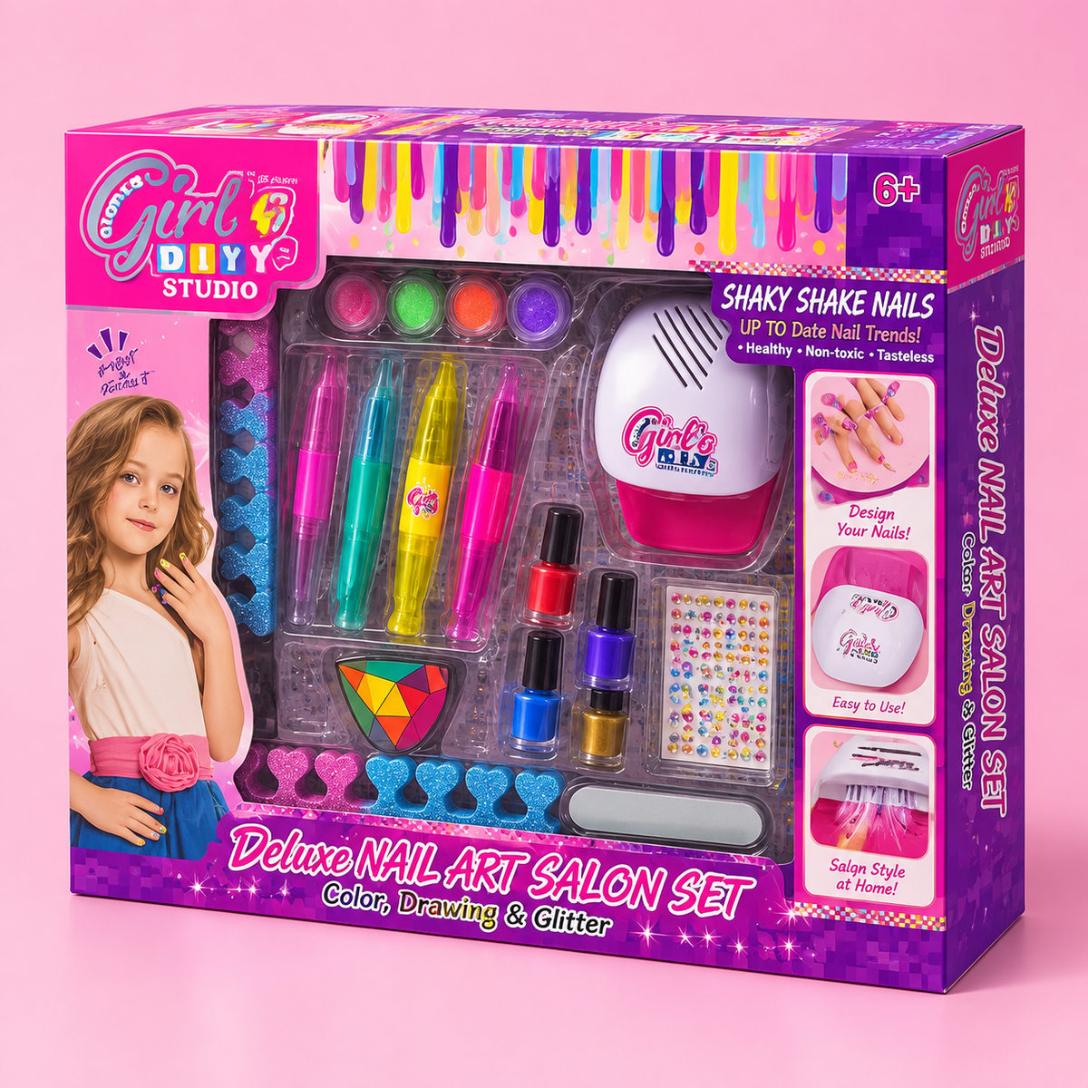 Deluxe Mini Art Salon Set with Nail Dryer