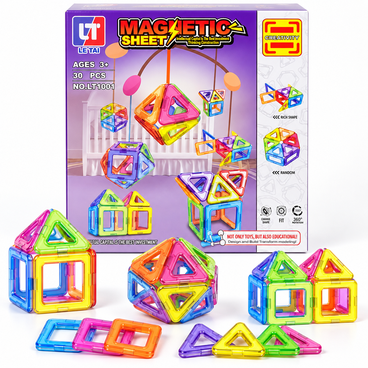 30-Piece Magnetic Sheet Building Set