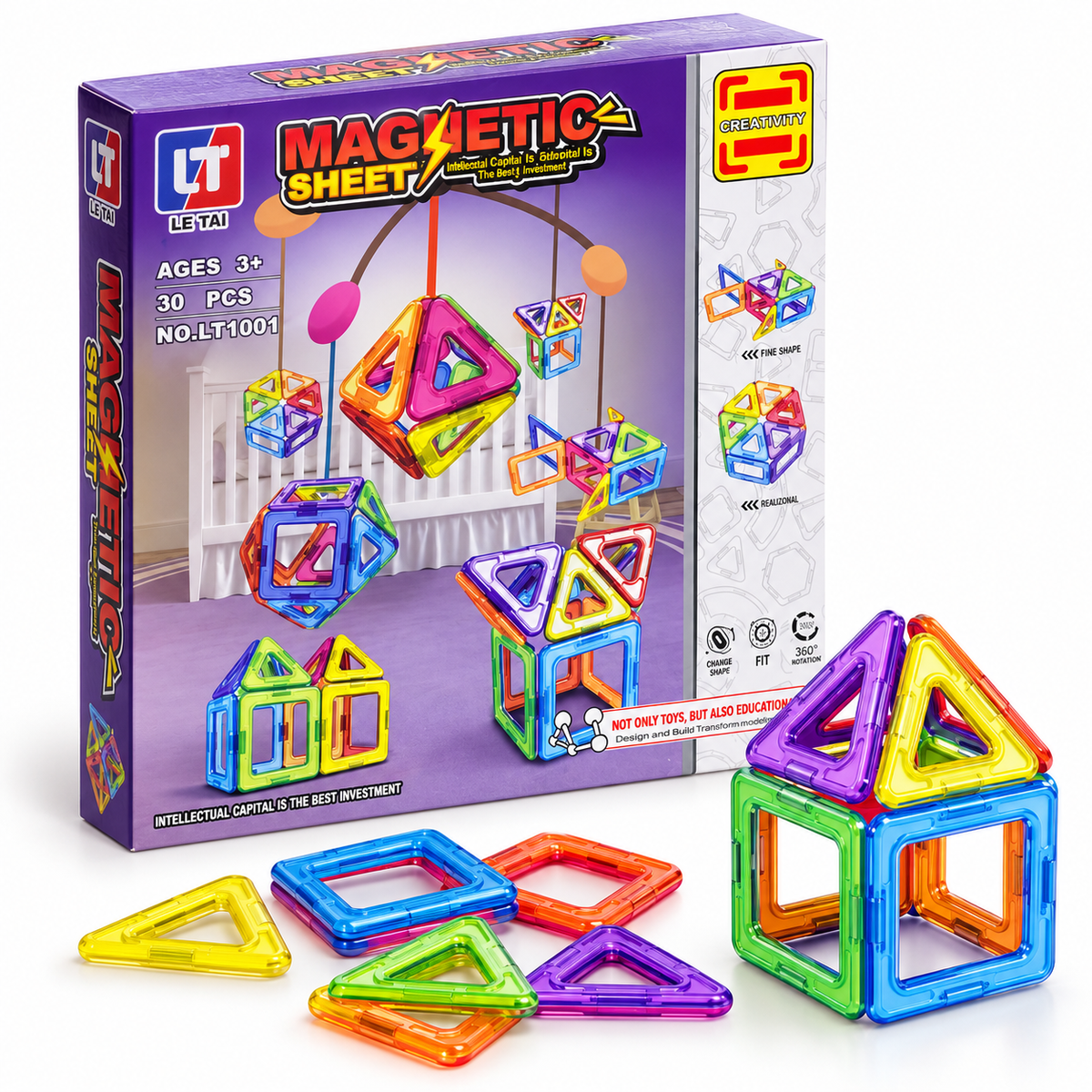30-Piece Magnetic Sheet Building Set