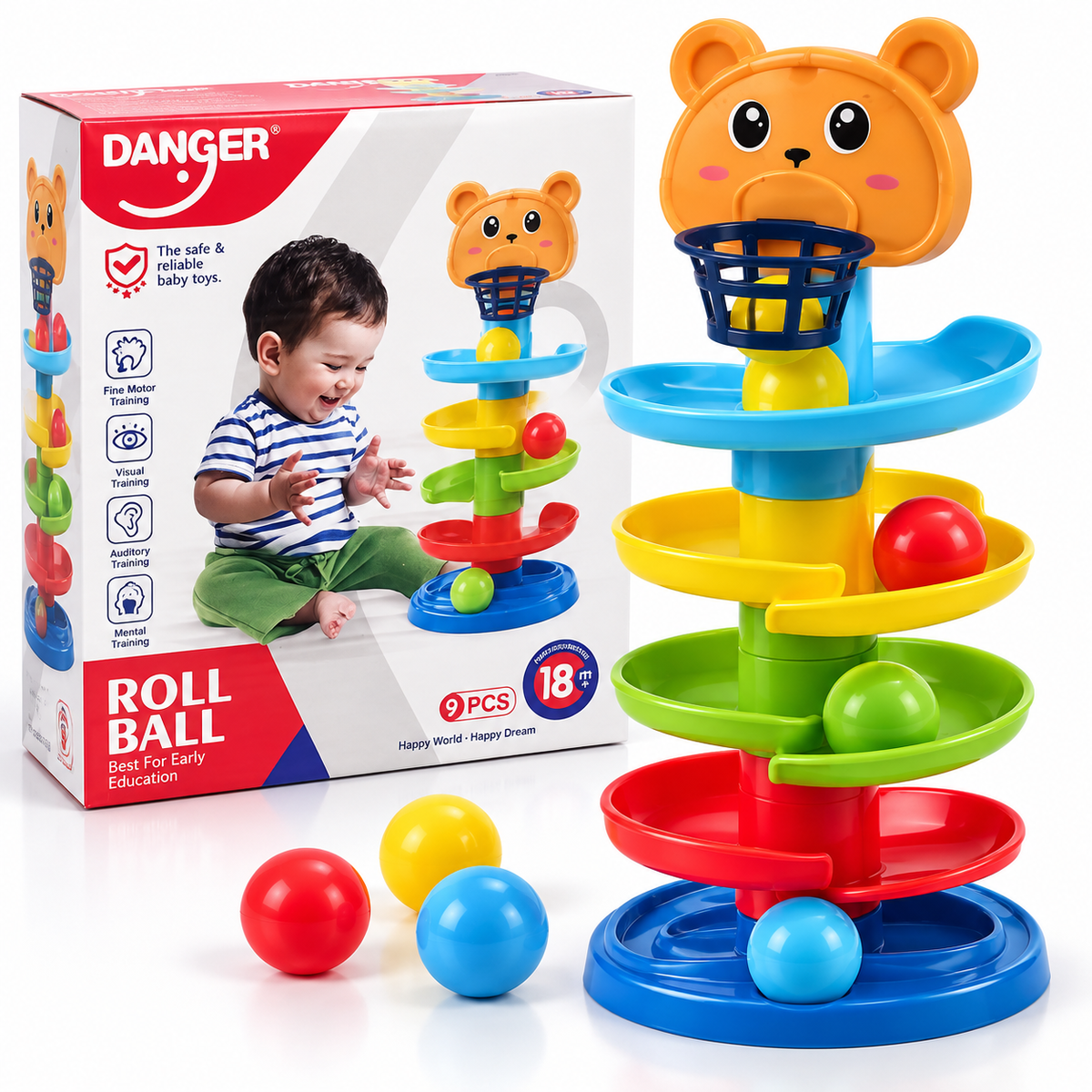 Roll Ball Early Education 9-Piece Baby Toy