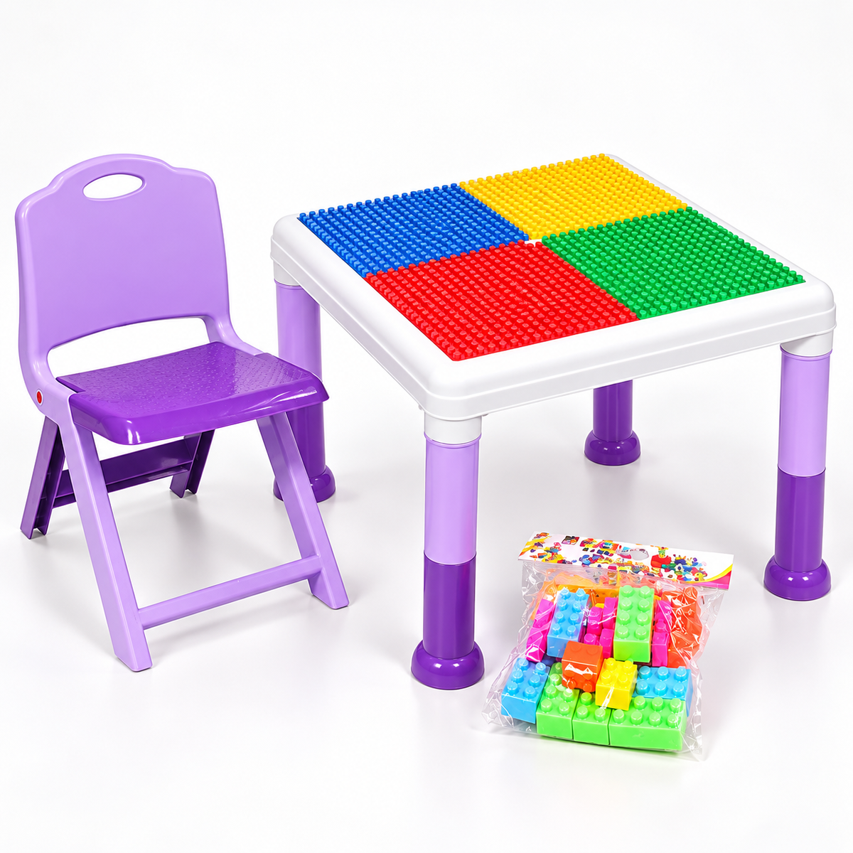 Kids Building Block Activity Table & Chair Set