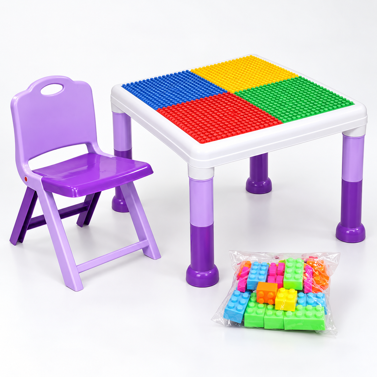 Kids Building Block Activity Table & Chair Set