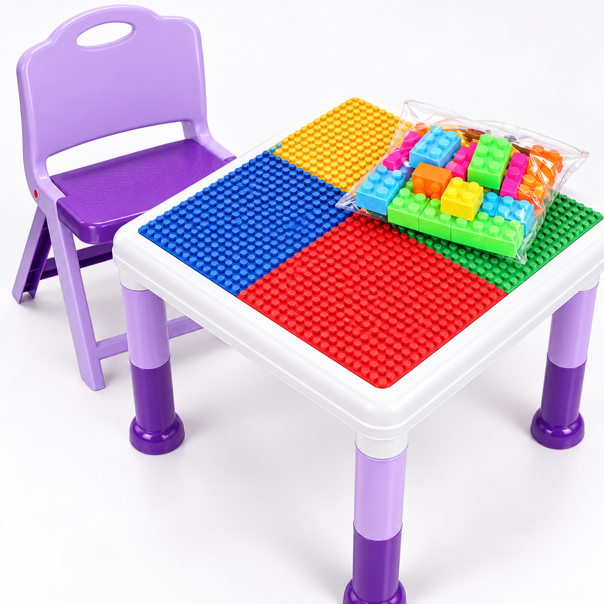 Kids Building Block Activity Table & Chair Set