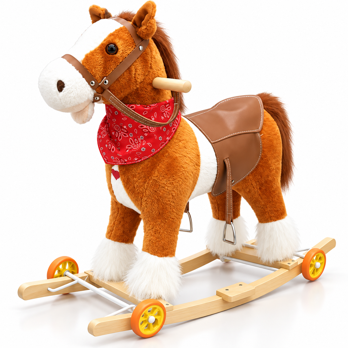 Plush Rocking Horse with Wheels