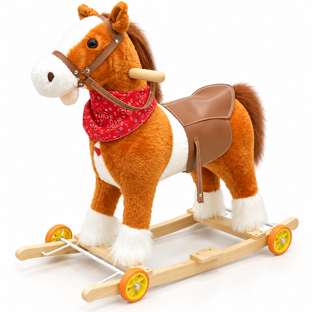 Plush Rocking Horse with Wheels