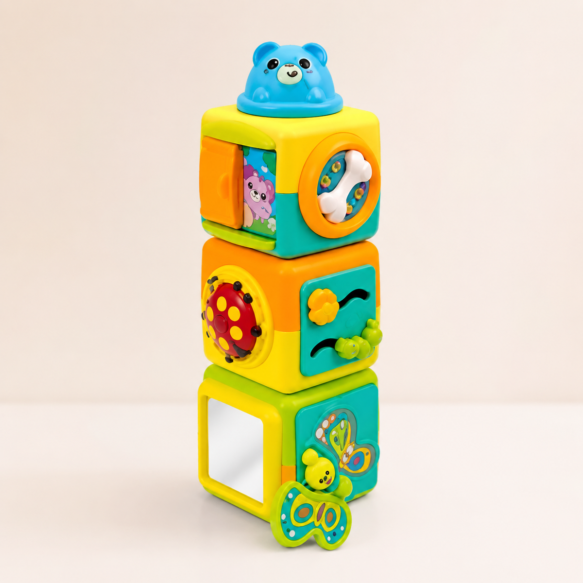 Winfun Stack & Play Animal Cubes – Baby Stacking Activity Toy