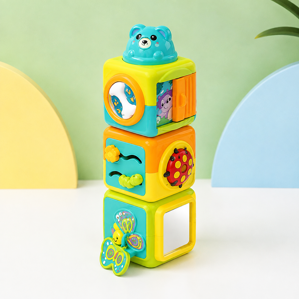Winfun Stack & Play Animal Cubes – Baby Stacking Activity Toy