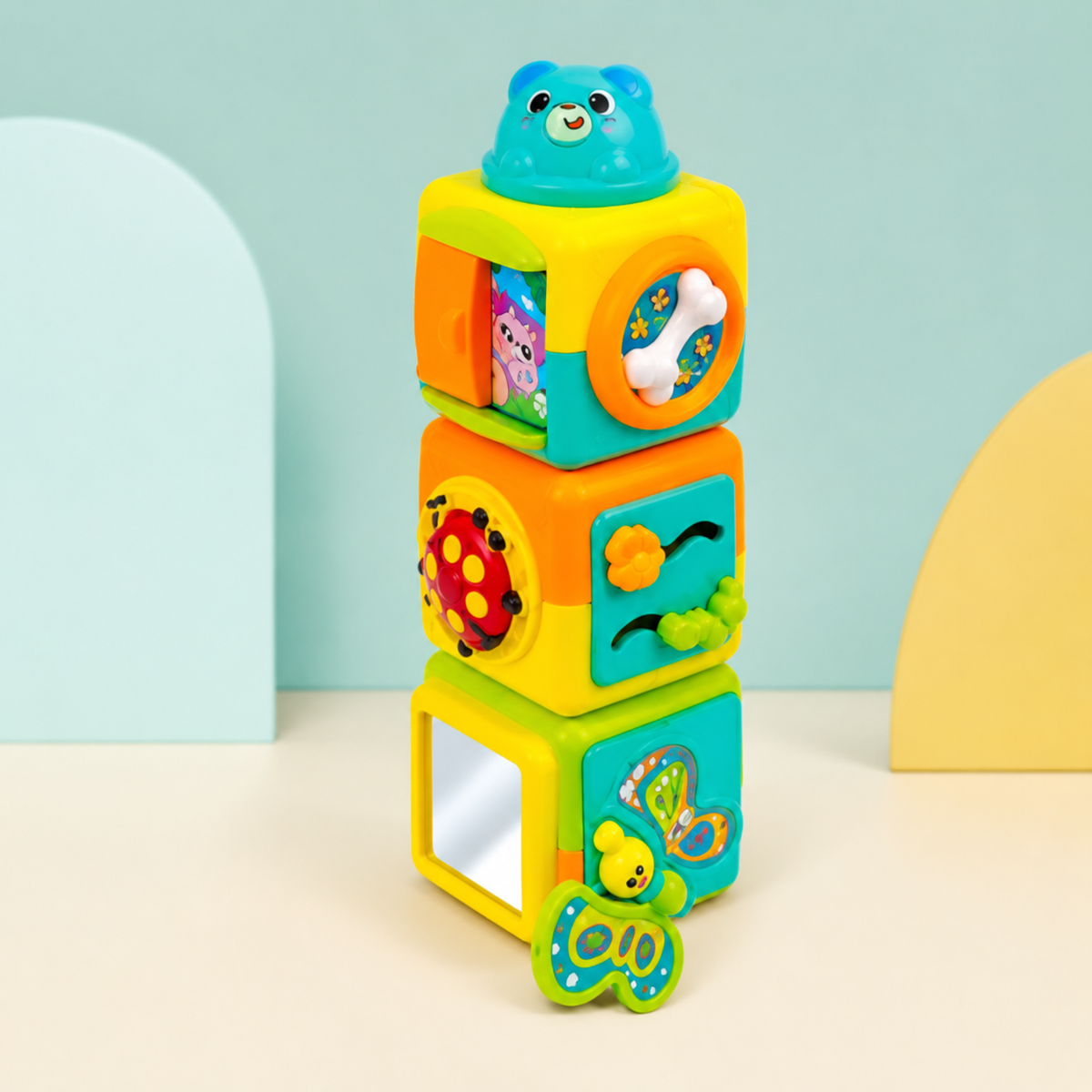 Winfun Stack & Play Animal Cubes – Baby Stacking Activity Toy