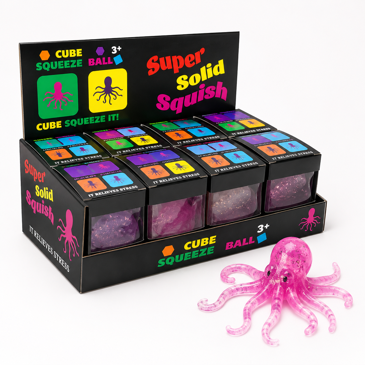 Super Solid Squish Octopus Squeeze Ball