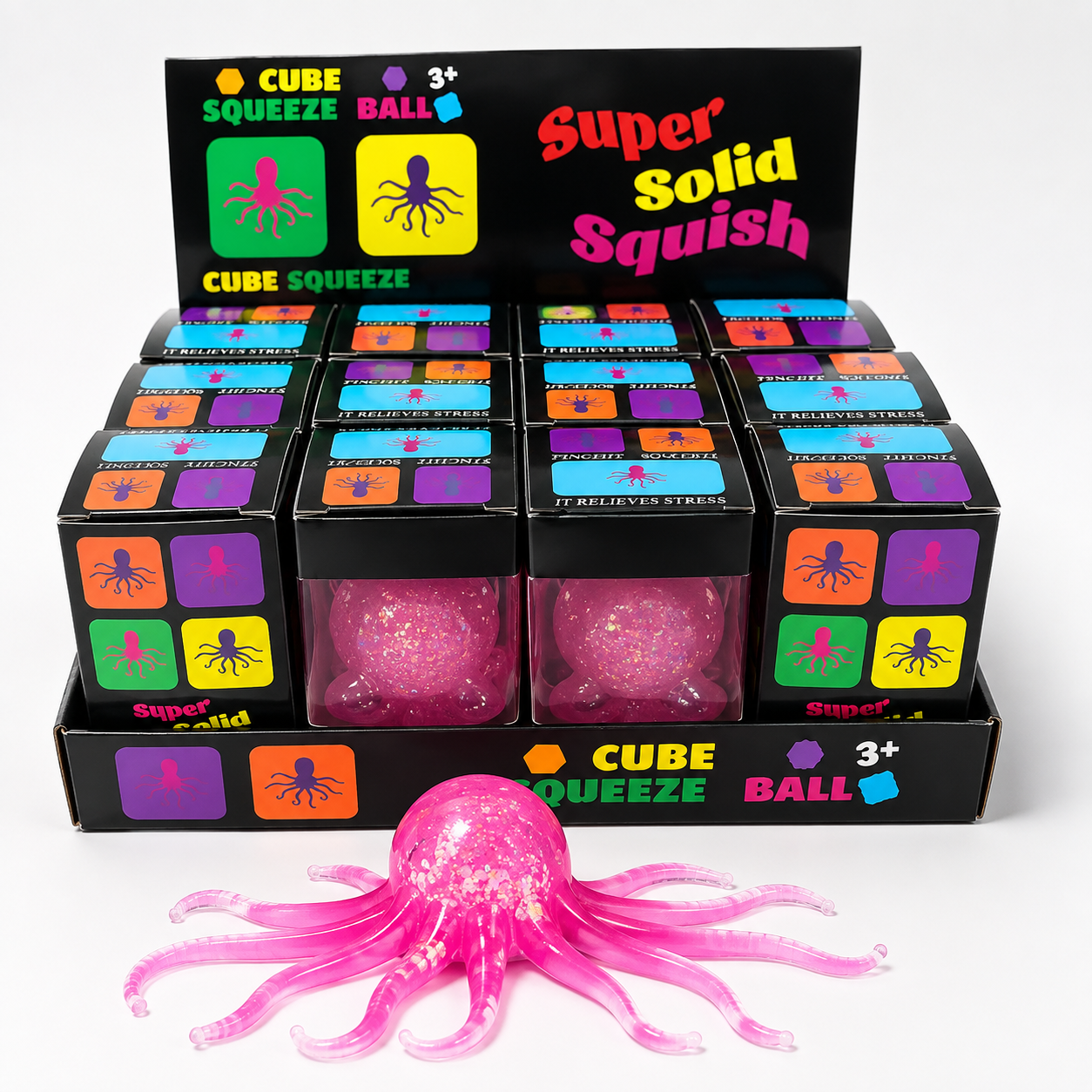 Super Solid Squish Octopus Squeeze Ball
