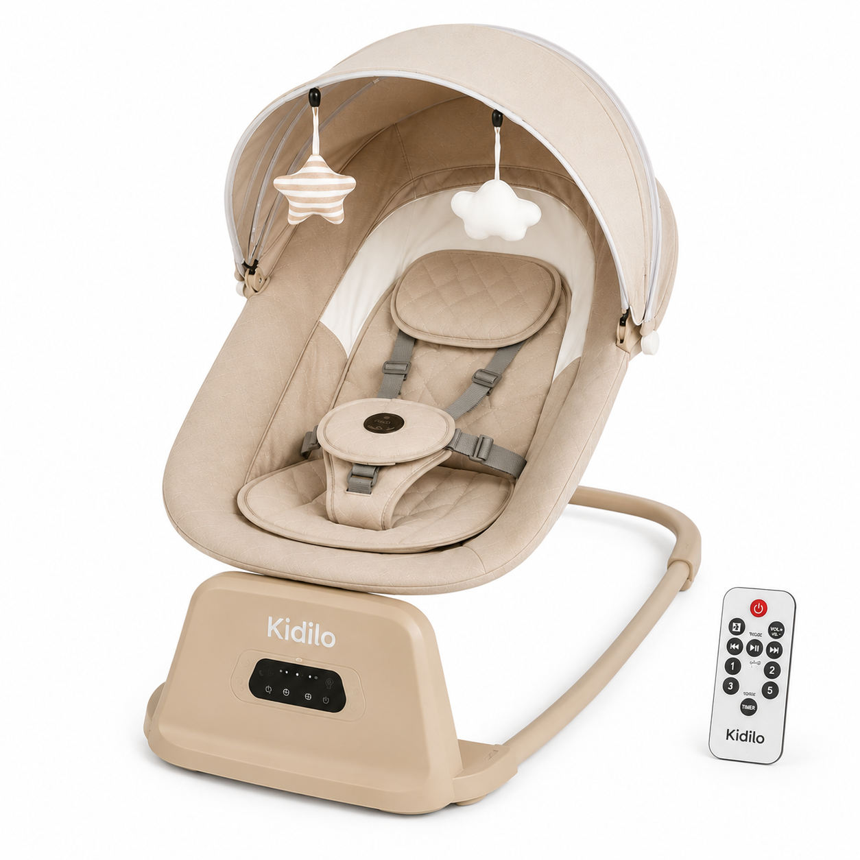 Kidilo Luxury 3-in-1 Electric Baby Swing & Rocker