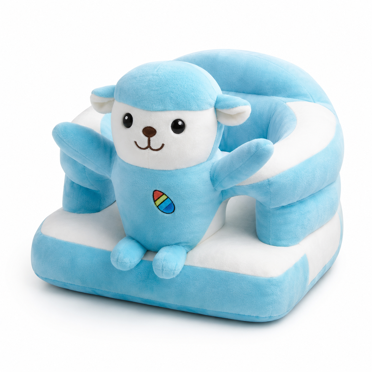 Blue Sheep Baby Seater – Soft Plush Character Support Chair
