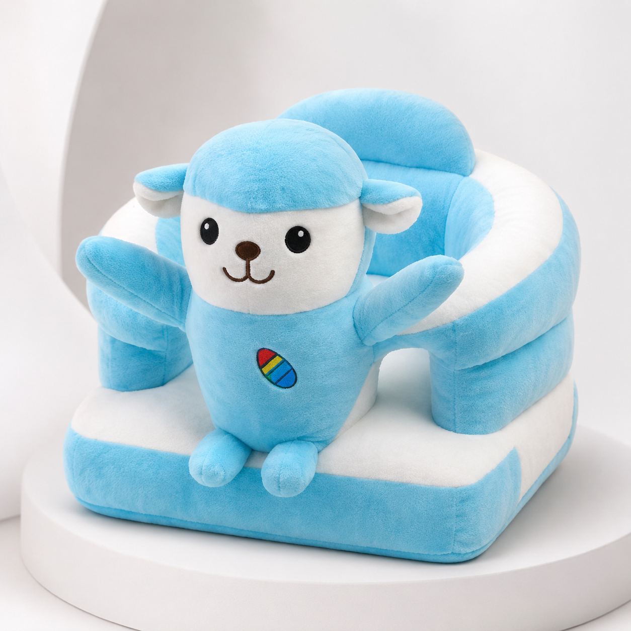 Blue Sheep Baby Seater – Soft Plush Character Support Chair