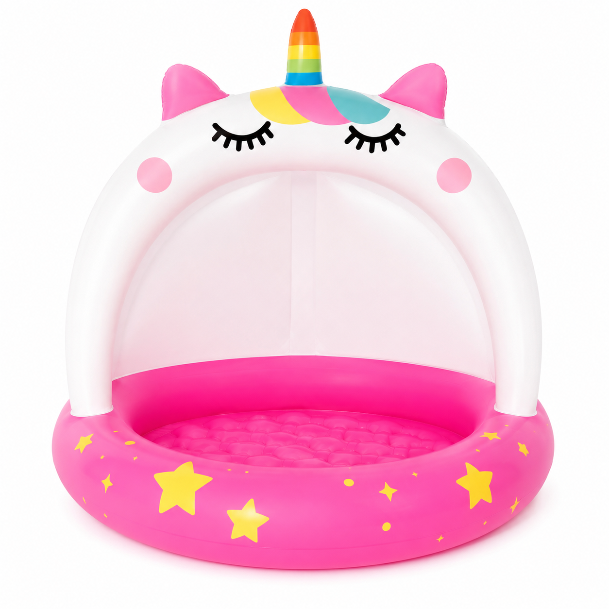 Intex Caticorn Baby Pool 40×40in – Inflatable Kids Pool with Built-In Sunshade