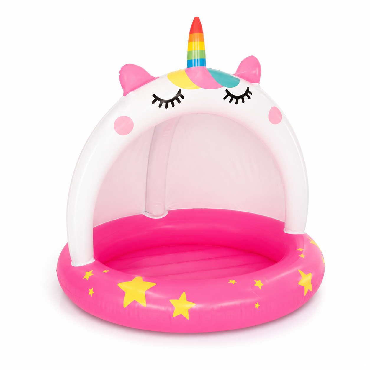 Intex Caticorn Baby Pool 40×40in – Inflatable Kids Pool with Built-In Sunshade
