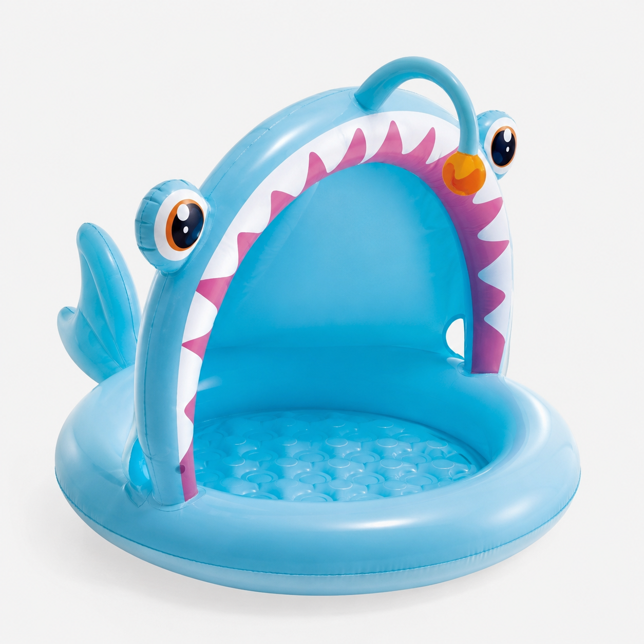 Intex Angler Fish Baby Pool 50×40×34in – Inflatable Kids Pool with Sunshade