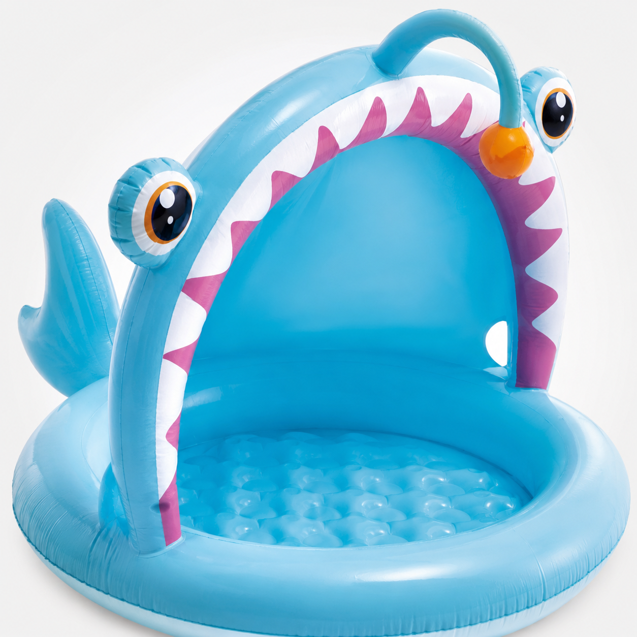 Intex Angler Fish Baby Pool 50×40×34in – Inflatable Kids Pool with Sunshade