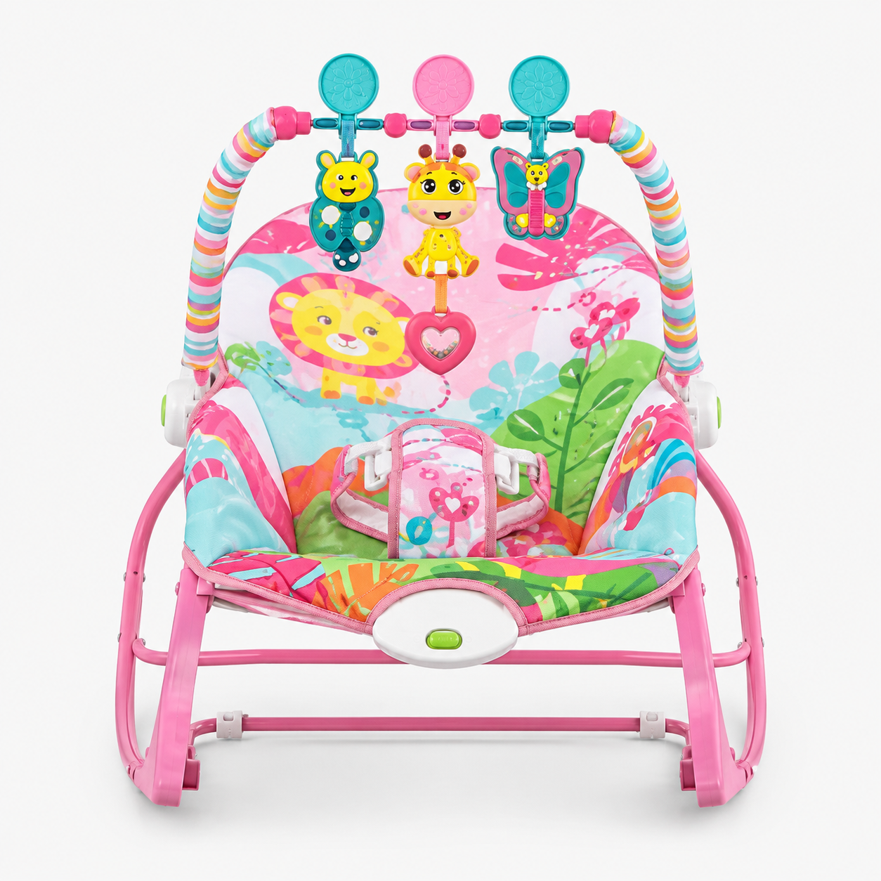 Pink Infant-to-Toddler Rocker – Baby Comfort Rocking Chair with Toy Bar