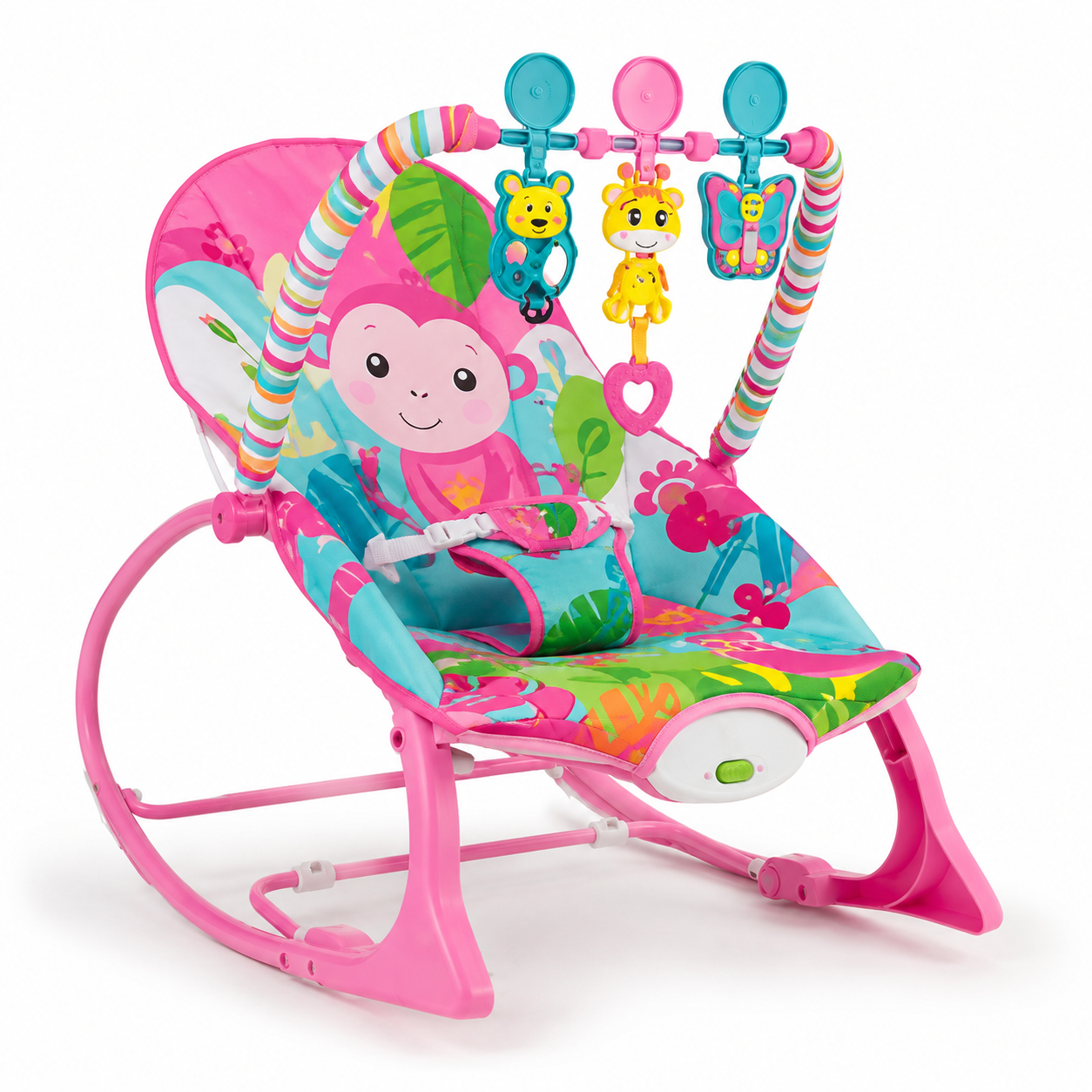 Pink Infant-to-Toddler Rocker – Baby Comfort Rocking Chair with Toy Bar
