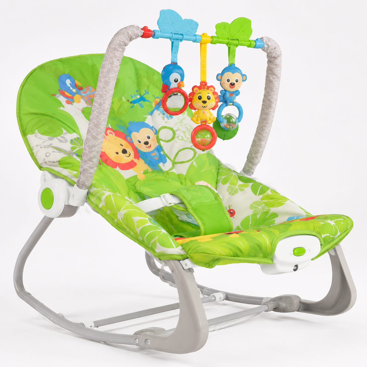 Green Infant-to-Toddler Rocker – Baby Comfort Rocking Chair with Toy Bar