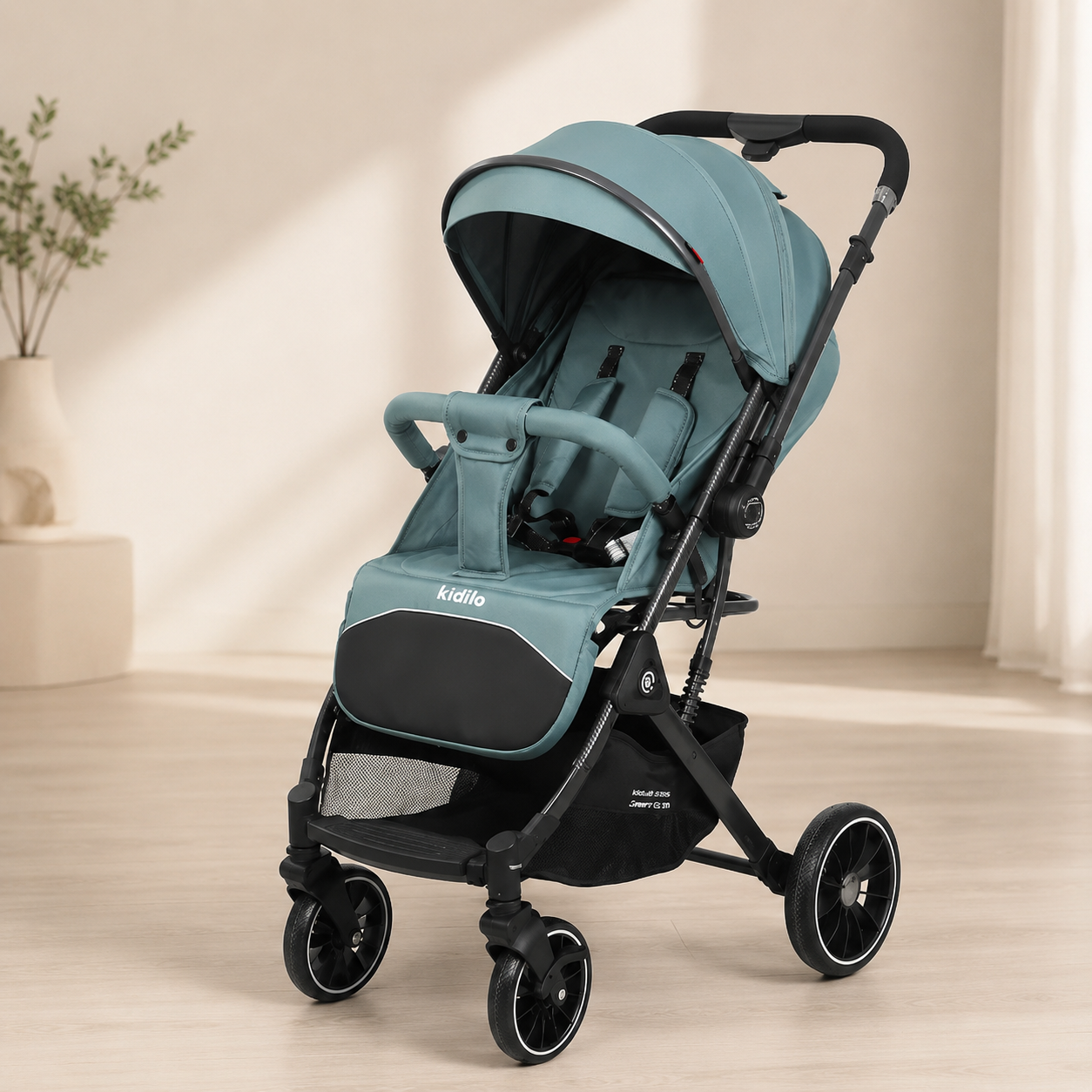 Kidilo 535 Baby Stroller – Foldable Portable Pram with Canopy