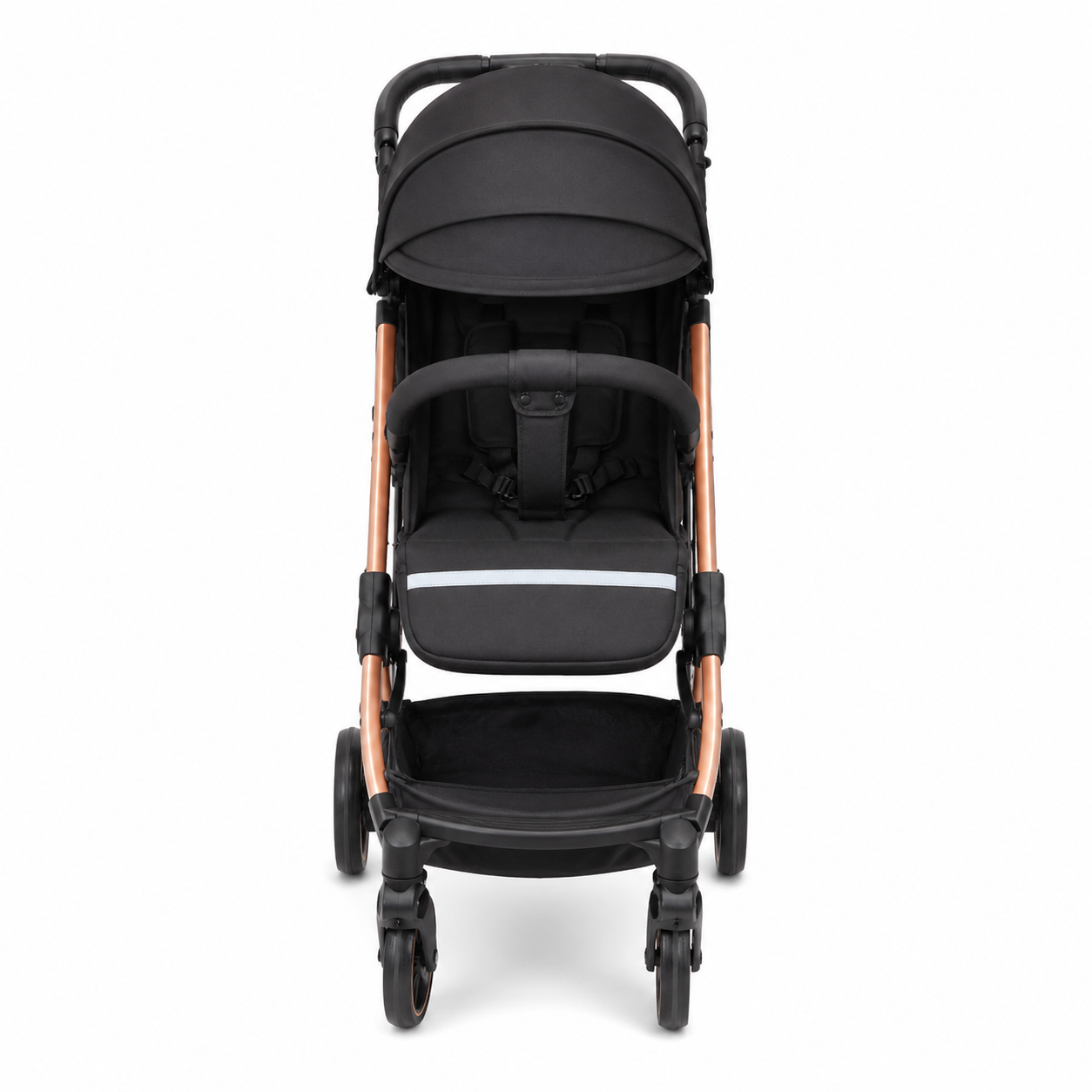 Kidilo K10G Baby Stroller – Black Foldable Portable Pram with Canopy