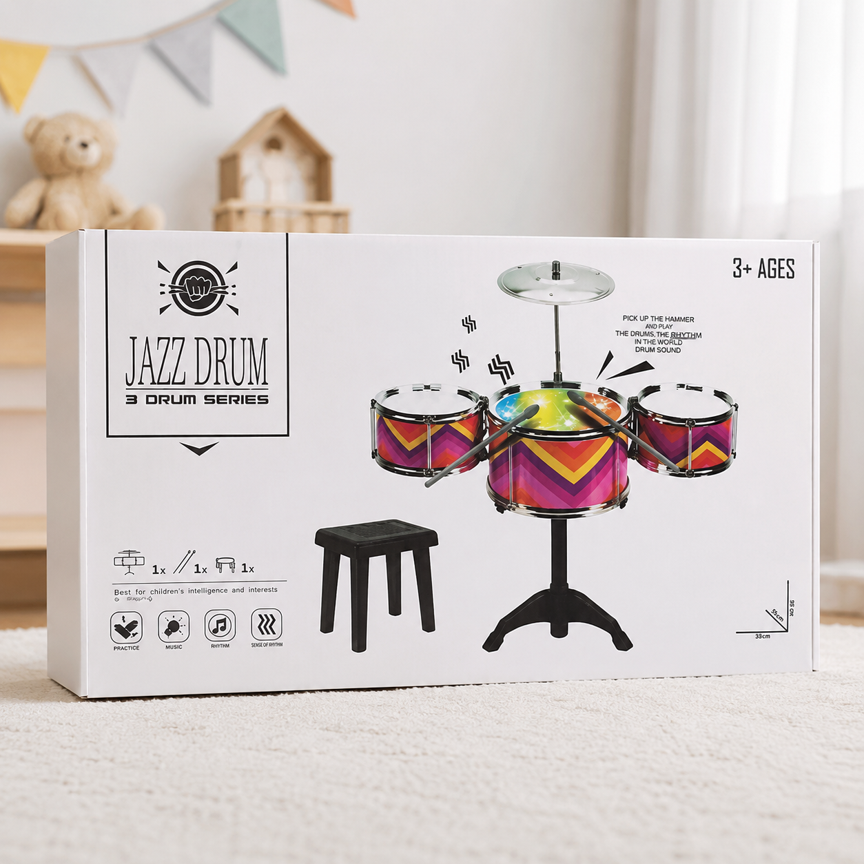 Kids Drum Set Musical Toy for Beginners