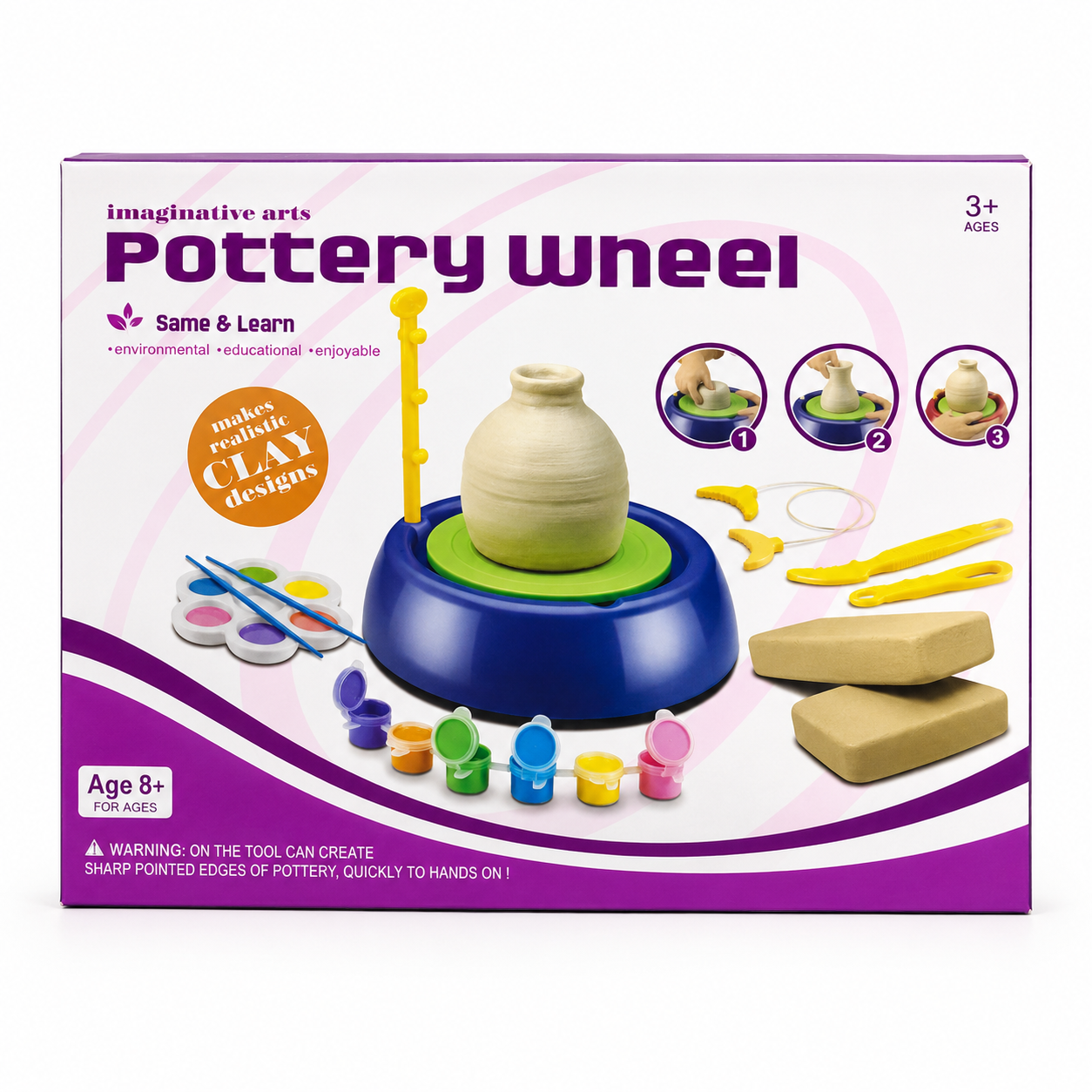 Kids Pottery Wheel Art Set for Creative Learning