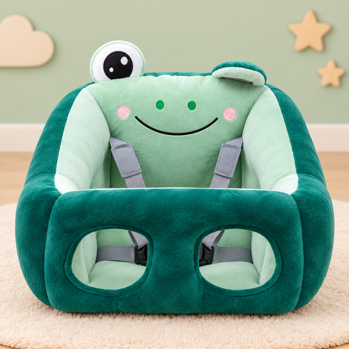 Plush Baby Floor Seat with Carry Handle - Assorted Designs