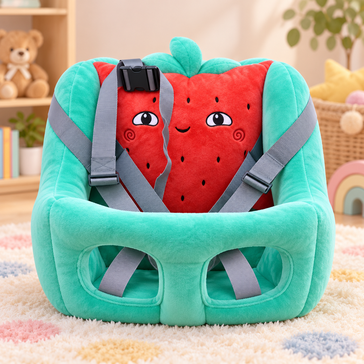 Plush Baby Floor Seat with Carry Handle - Assorted Designs