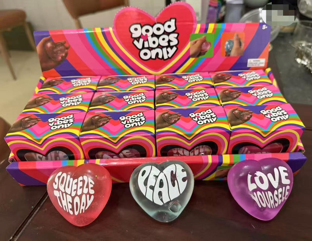 Good Vibes Only Heart Squeeze Toy