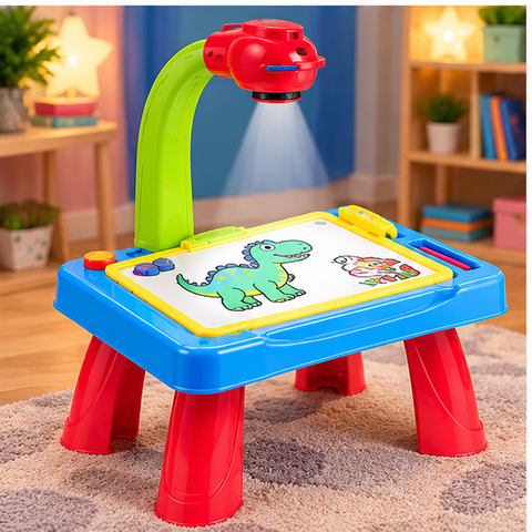 3-in-1 Kids Interactive Learning Desk with Drawing Projector