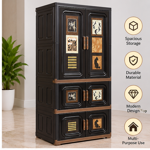 Happy Kitty Pink 4-Drawer Kids Storage Cabinet