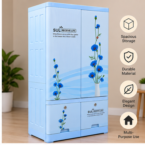 Love at First Sight Kids Wardrobe Cabinet with 4 Drawers