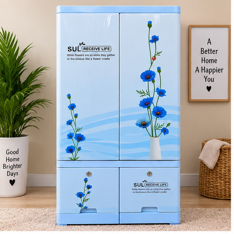 Love at First Sight Kids Wardrobe Cabinet with 4 Drawers