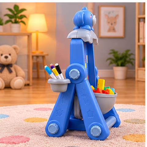 Brilliant Kids Drawing Board with Building Blocks – Elephant Design