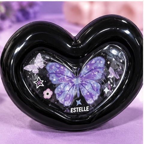 Black Heart-Shaped Butterfly Mini Purse