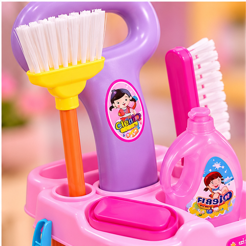Kids Pretend Cleaning Trolley Play Set