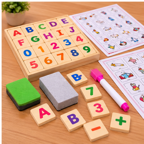 Double-Sided Wooden Easel Drawing Board for Kids – Ages 3+