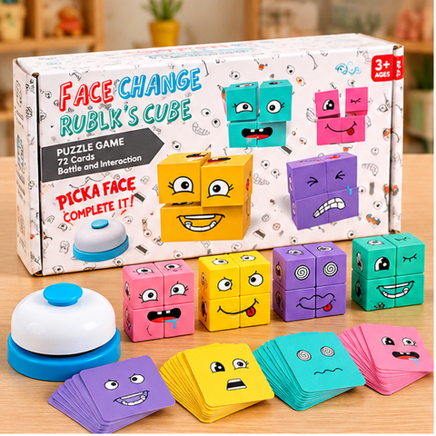 Funny Faces Matching Card Game with Bell