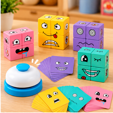 Funny Faces Matching Card Game with Bell