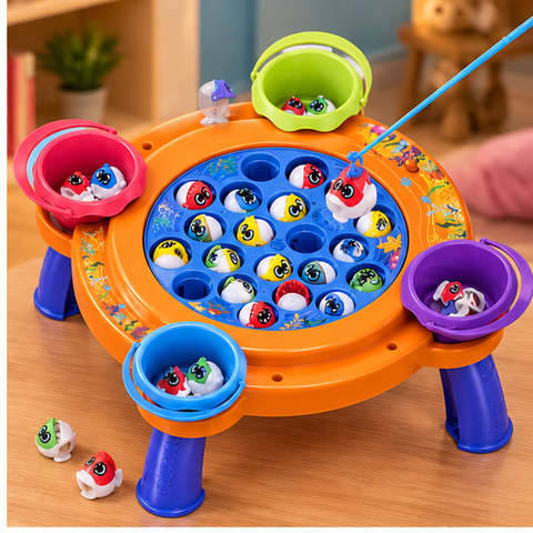 Kids Fishing Game with Rotating Pond Board and Tripod