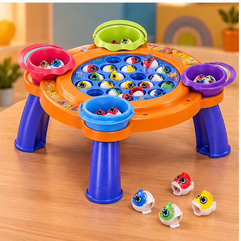 Kids Fishing Game with Rotating Pond Board and Tripod
