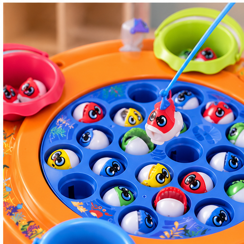 Kids Fishing Game with Rotating Pond Board and Tripod