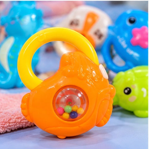 Cute Baby Animal Rattle and Ring Toy Set